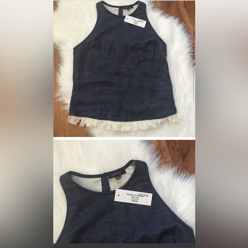 DREW Denim Fringe Top w/o tags